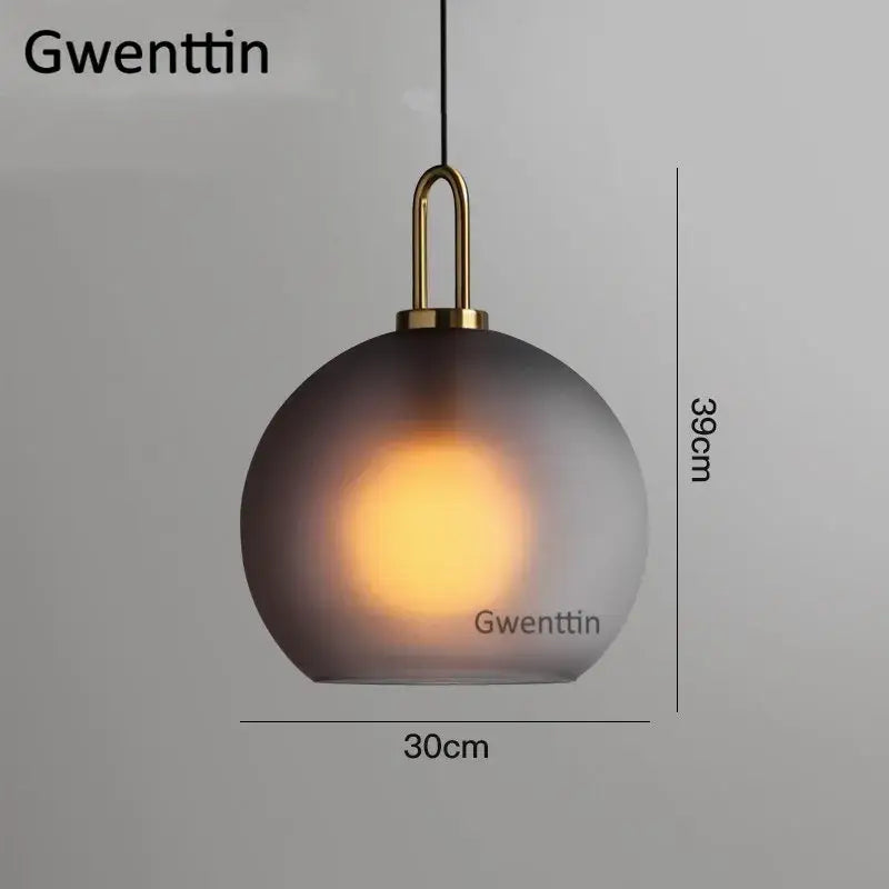 Brass Frosted Glass Pendant