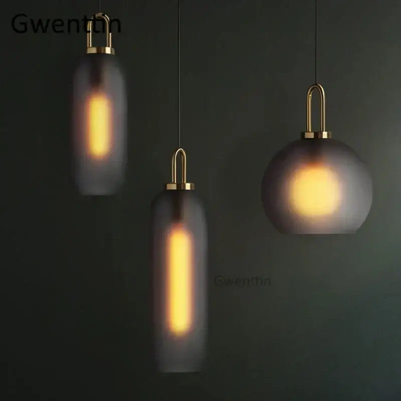 Brass Frosted Glass Pendant