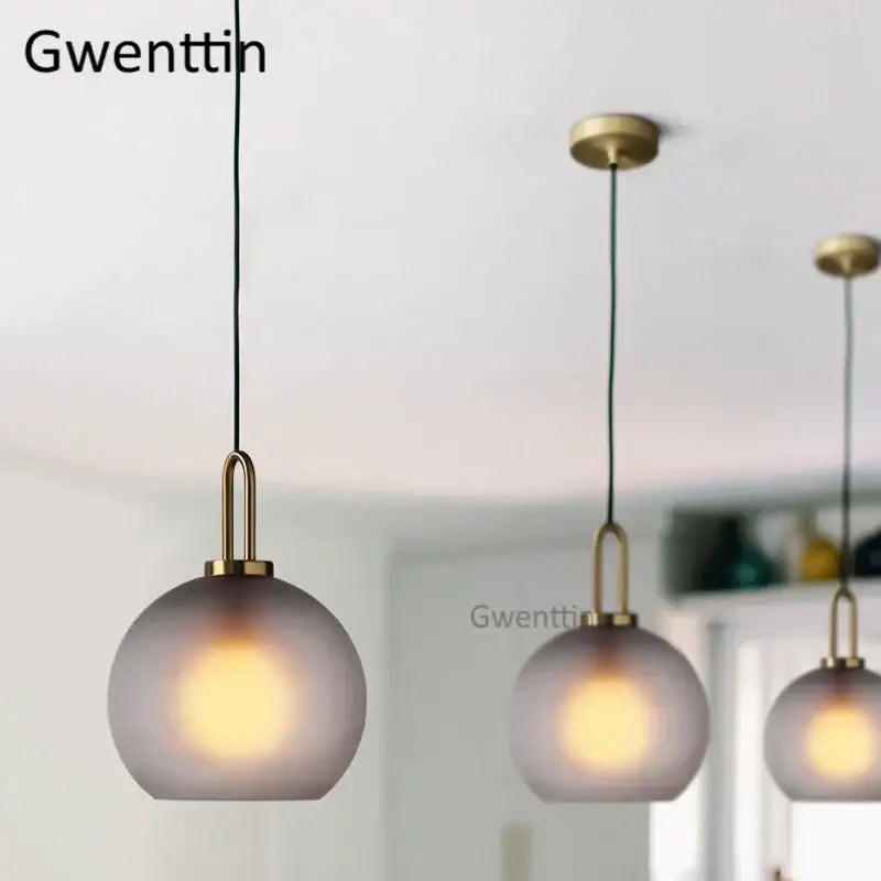 Brass Frosted Glass Pendant