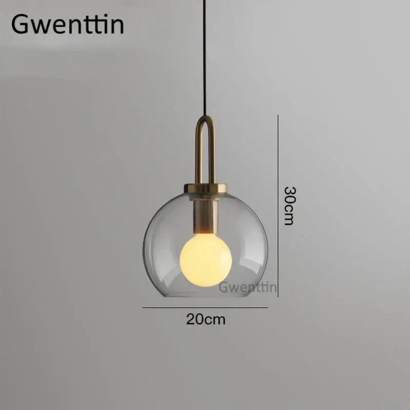 Brass Frosted Glass Pendant