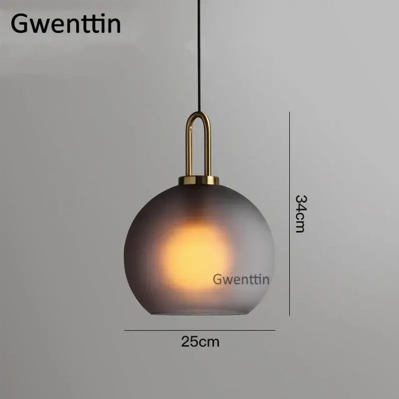 Brass Frosted Glass Pendant