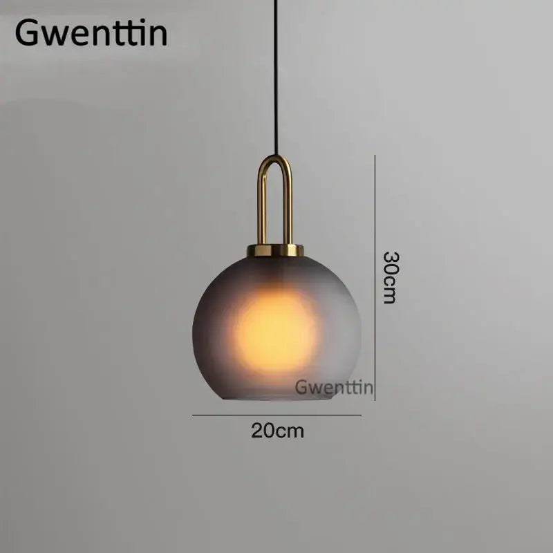Brass Frosted Glass Pendant