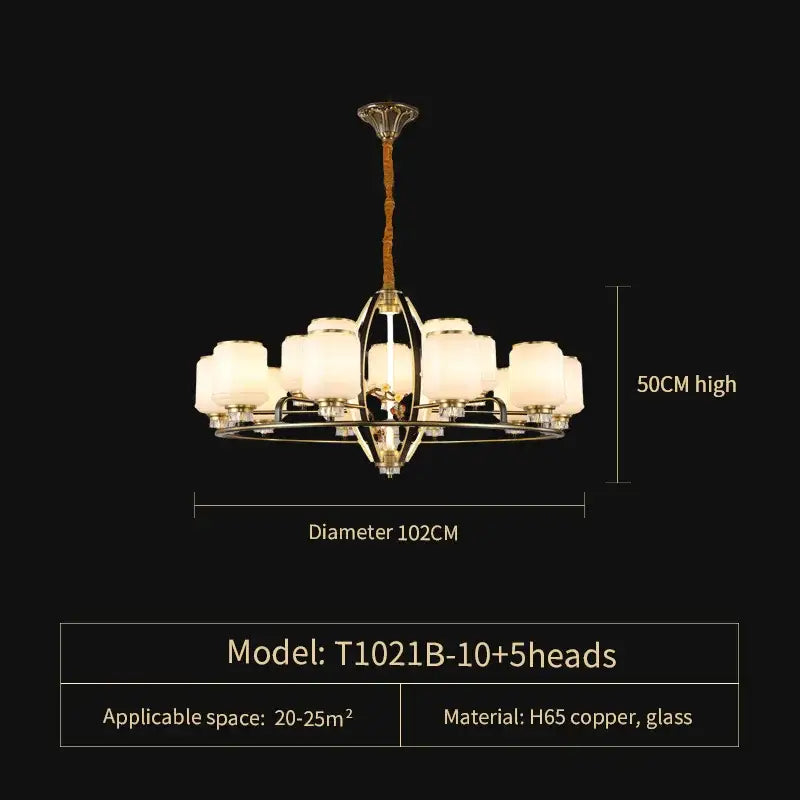 Gold Jade Chandelier 35-Head 150cm