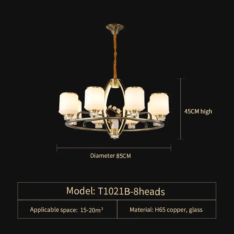 Gold Jade Chandelier 35-Head 150cm