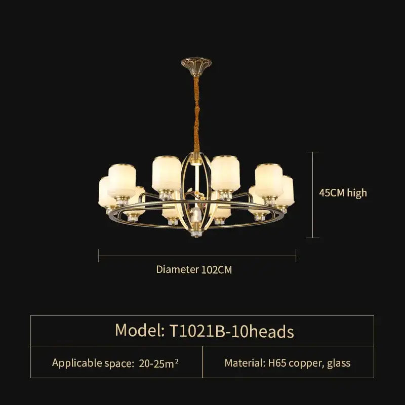 Gold Jade Chandelier 35-Head 150cm