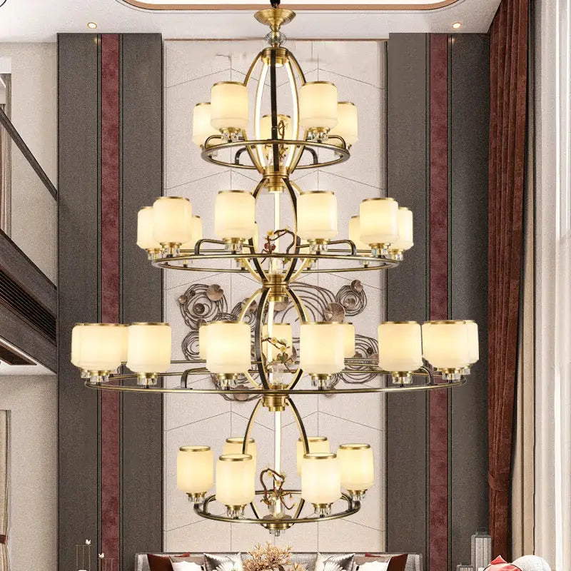 Gold Jade Chandelier 35-Head 150cm