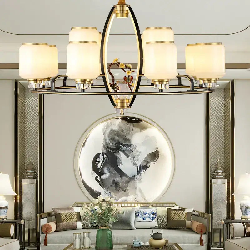 Gold Jade Chandelier 35-Head 150cm