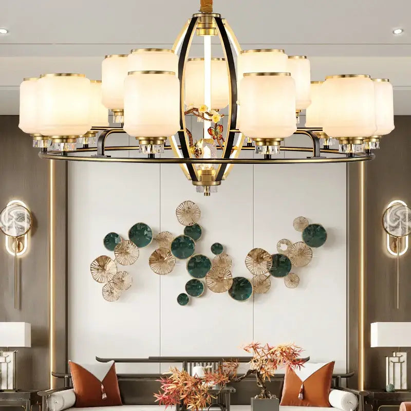 Gold Jade Chandelier 35-Head 150cm