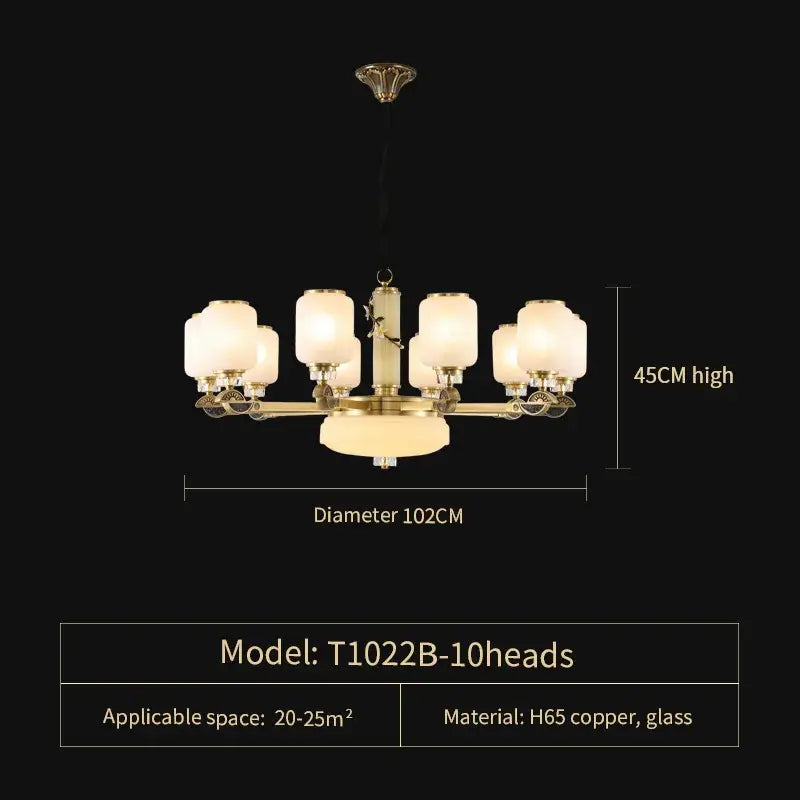 Jade Brass Chandelier