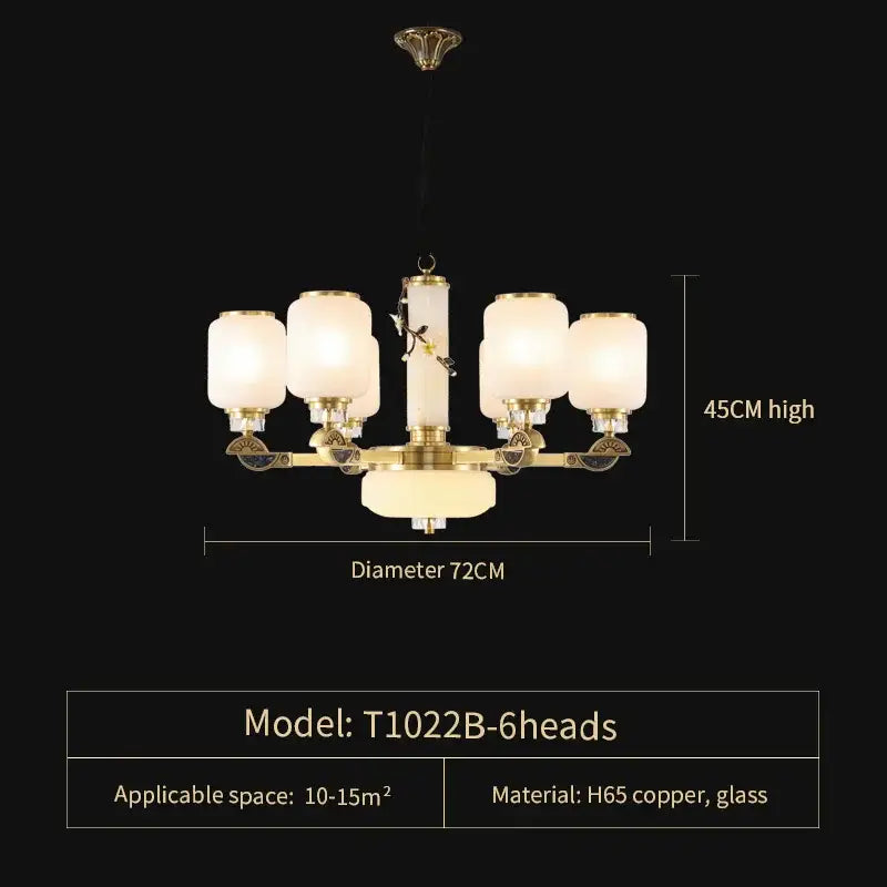 Jade Brass Chandelier