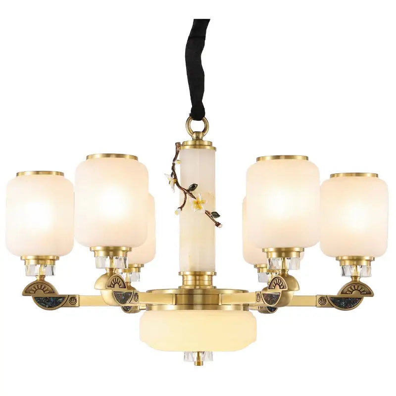 Jade Brass Chandelier
