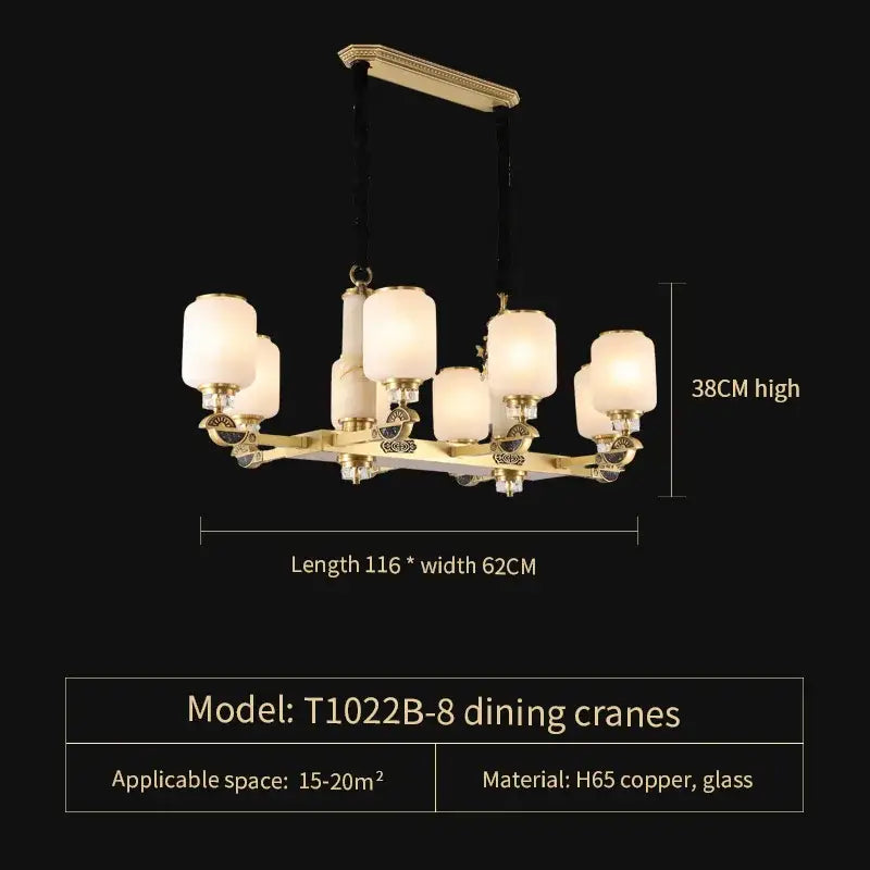 Jade Brass Chandelier