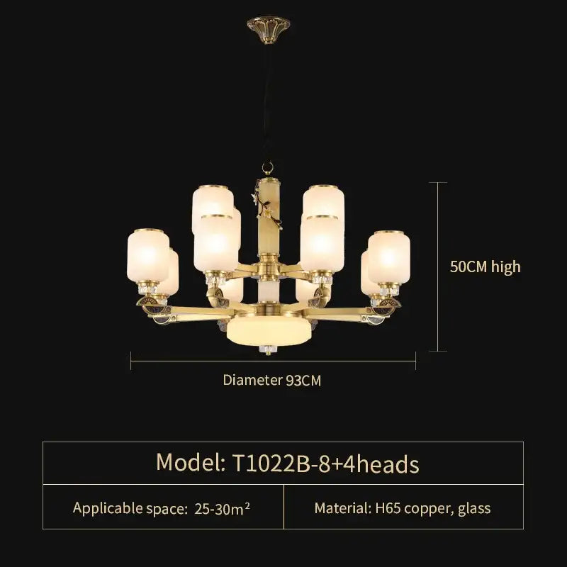 Jade Brass Chandelier