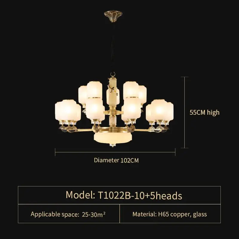 Jade Brass Chandelier
