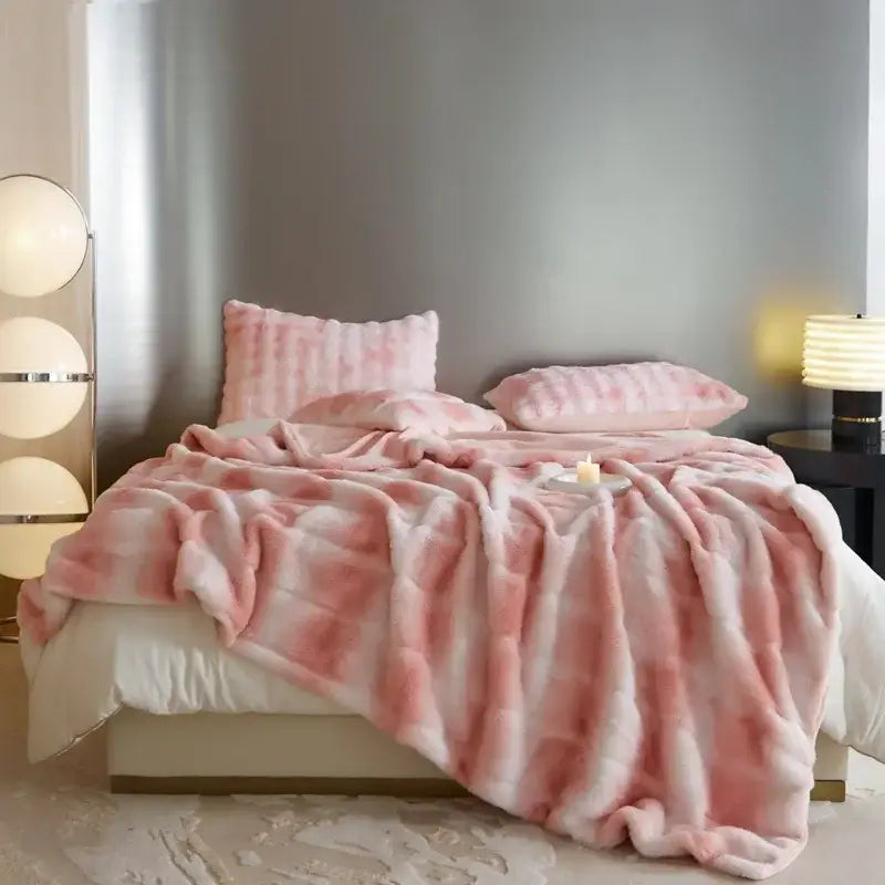 Pink Velvet Throw Blanket