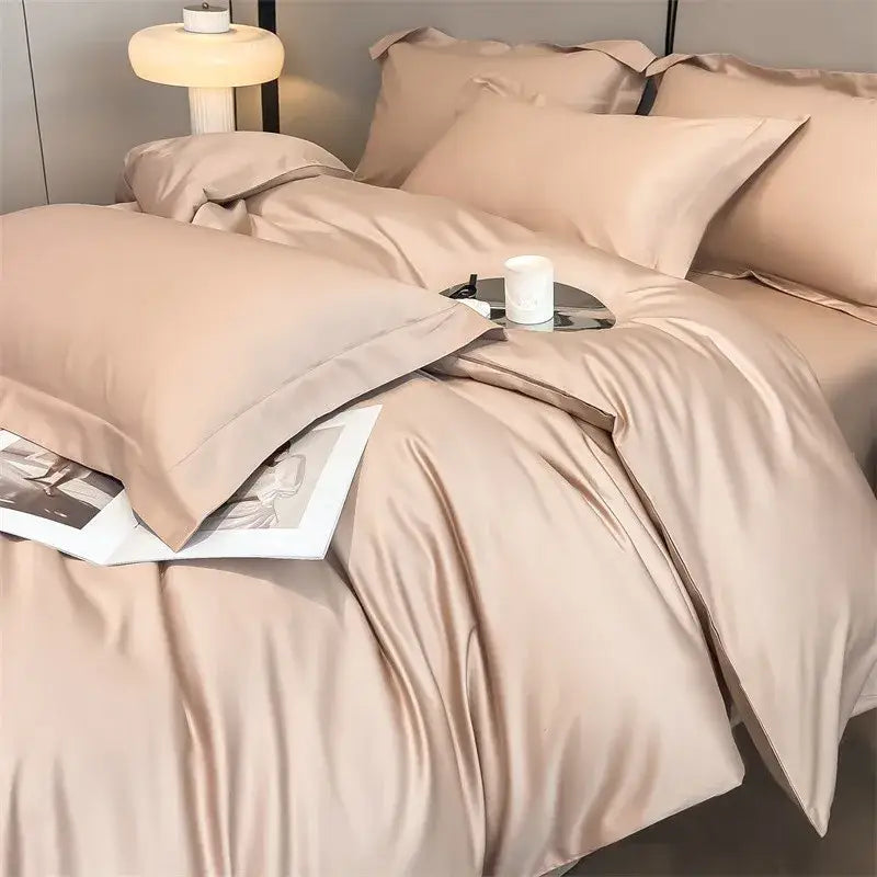 Gray Satin Duvet Cover