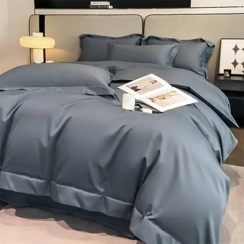 Silver Gray Satin Duvet