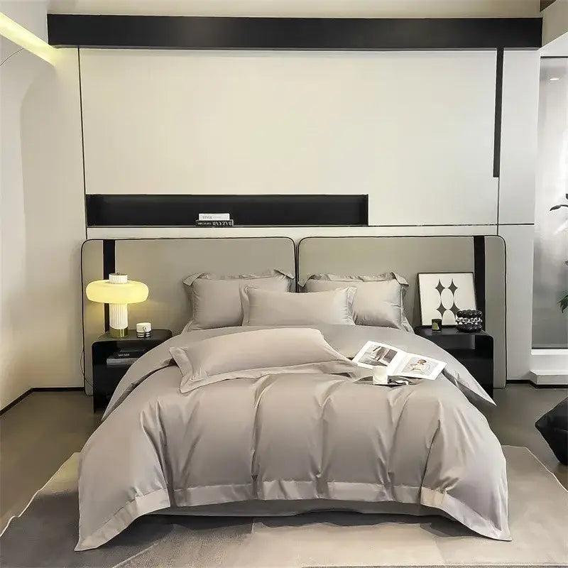 Gray Satin Duvet Cover