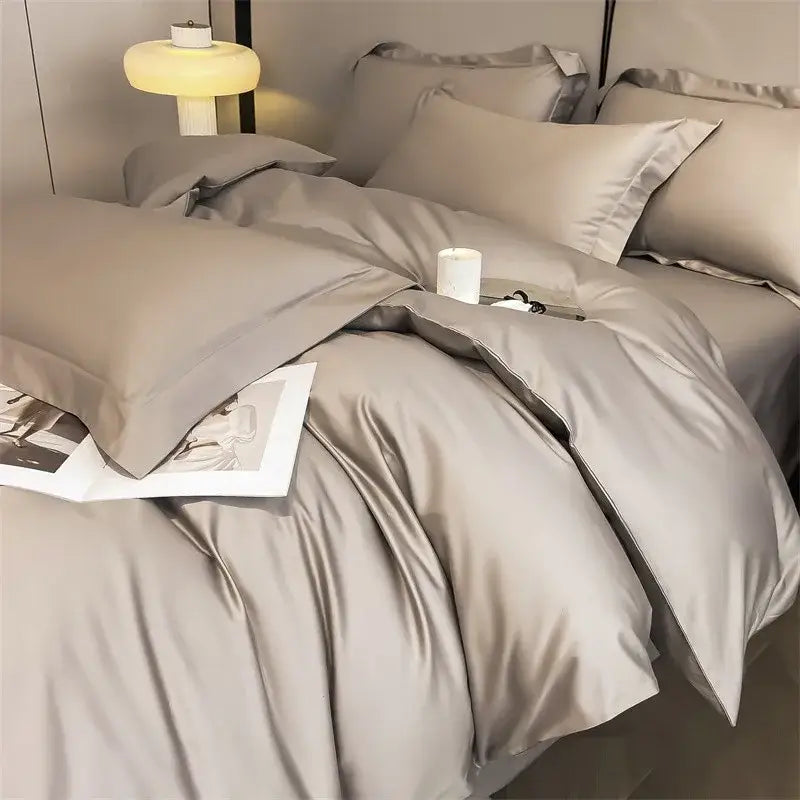 Silver Gray Satin Duvet