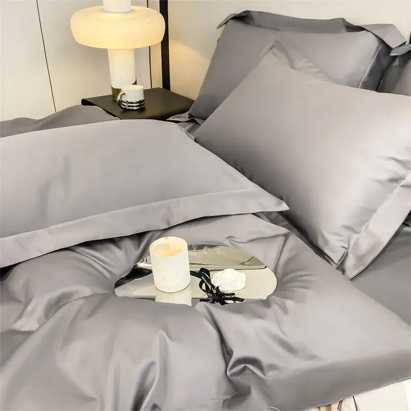 Gray Satin Bedding Set
