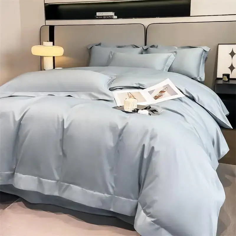 Silver Gray Satin Duvet