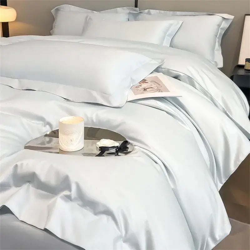 Silver Gray Satin Duvet