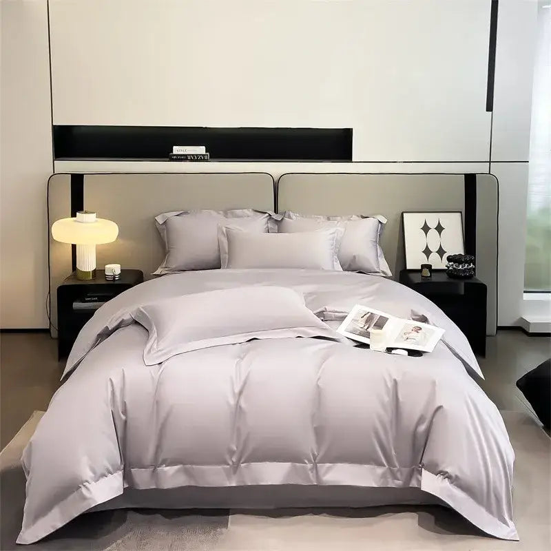 Silver Gray Satin Duvet