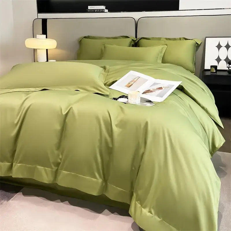 Sky Blue Satin Bedding Set