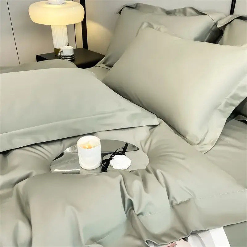 Taupe Satin Duvet Set