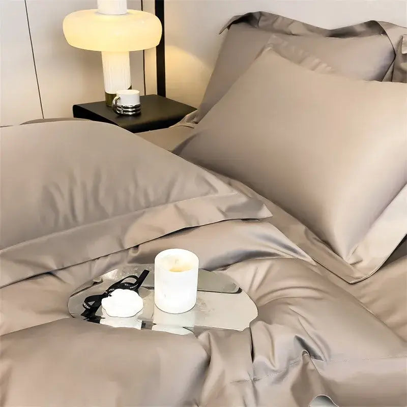 Silver Gray Satin Duvet