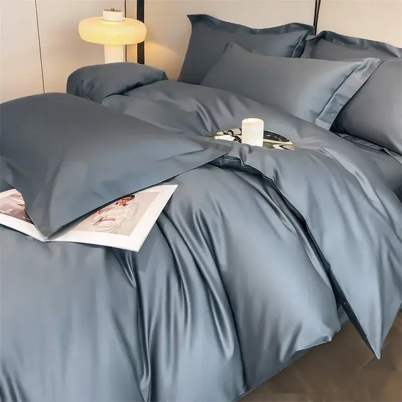 Gray Satin Duvet Cover