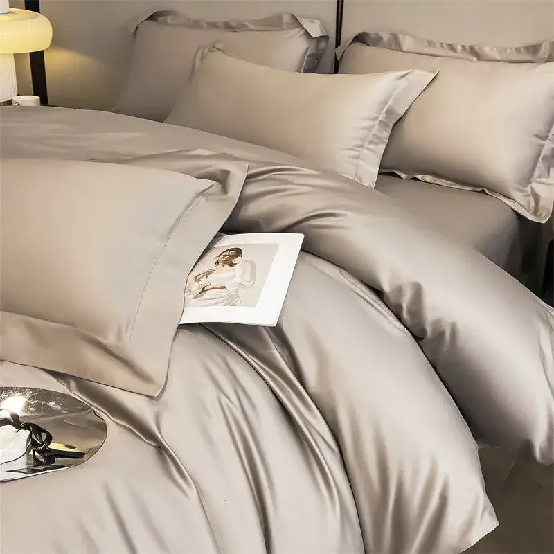 Mustard Satin Duvet Set