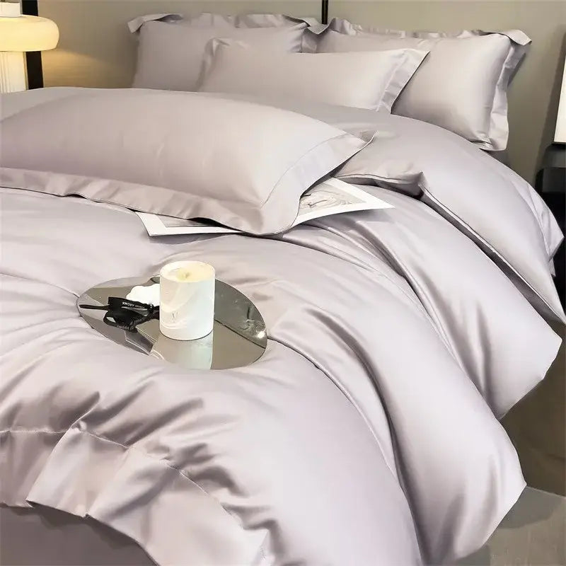 Taupe Satin Duvet Set