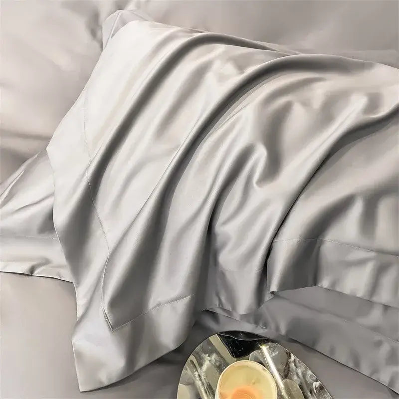 Gray Satin Duvet Cover