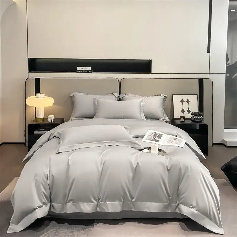 Gray Satin Bedding Set
