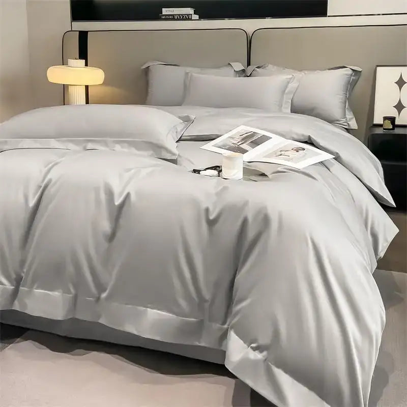Gray Satin Bedding Set