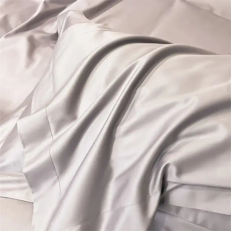 Gray Satin Duvet Cover