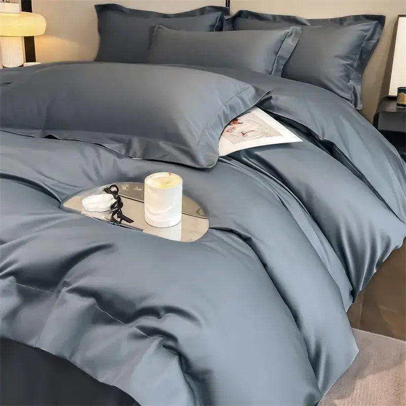 Taupe Satin Duvet Set