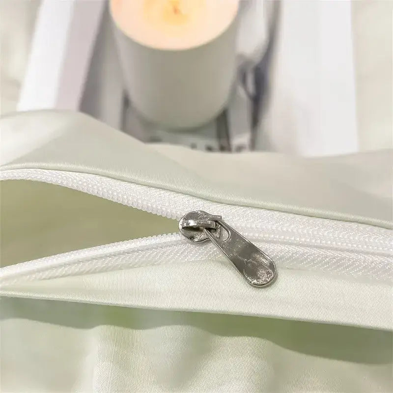Sky Blue Satin Bedding Set