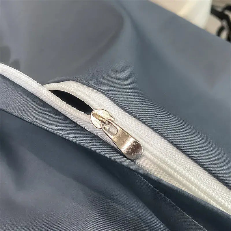Pale Blue Satin Duvet Set