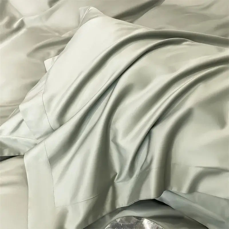 Gray Satin Duvet Cover