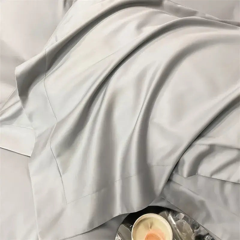 Silver Gray Satin Duvet