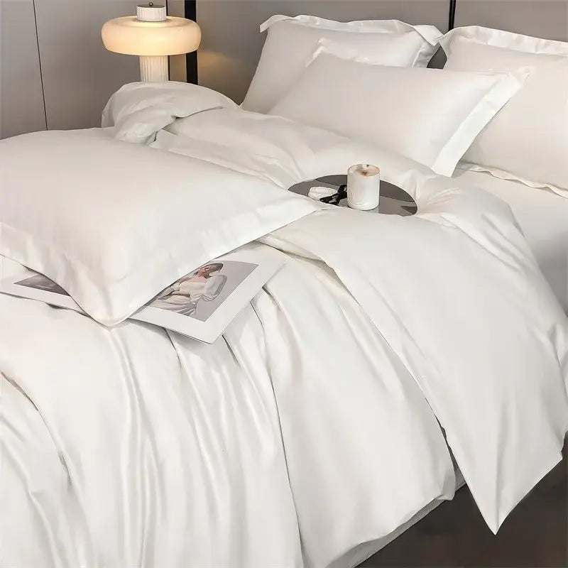 Gray Satin Duvet Cover