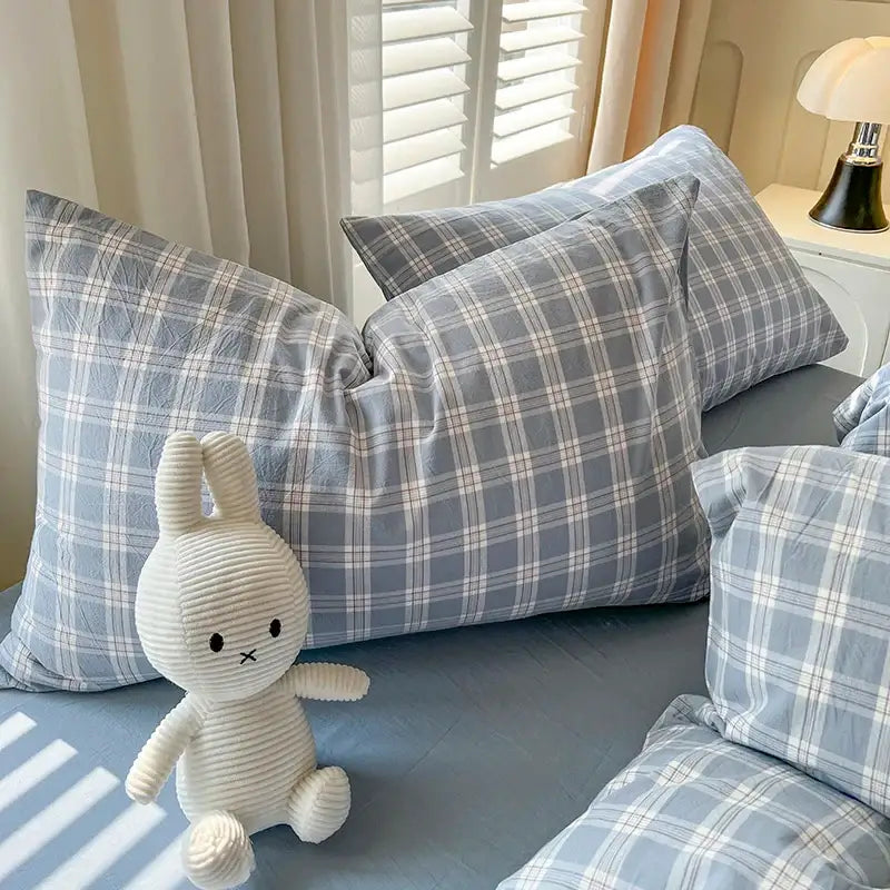 Blue Plaid Duvet Set