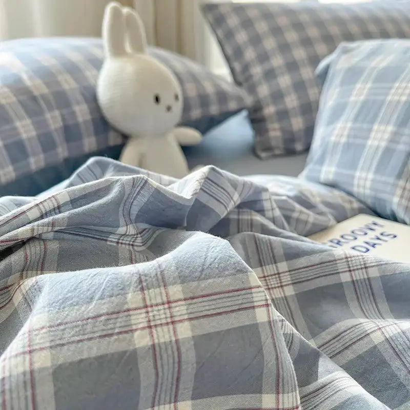Blue Plaid Duvet Set