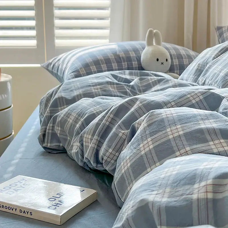 Blue Plaid Duvet Set