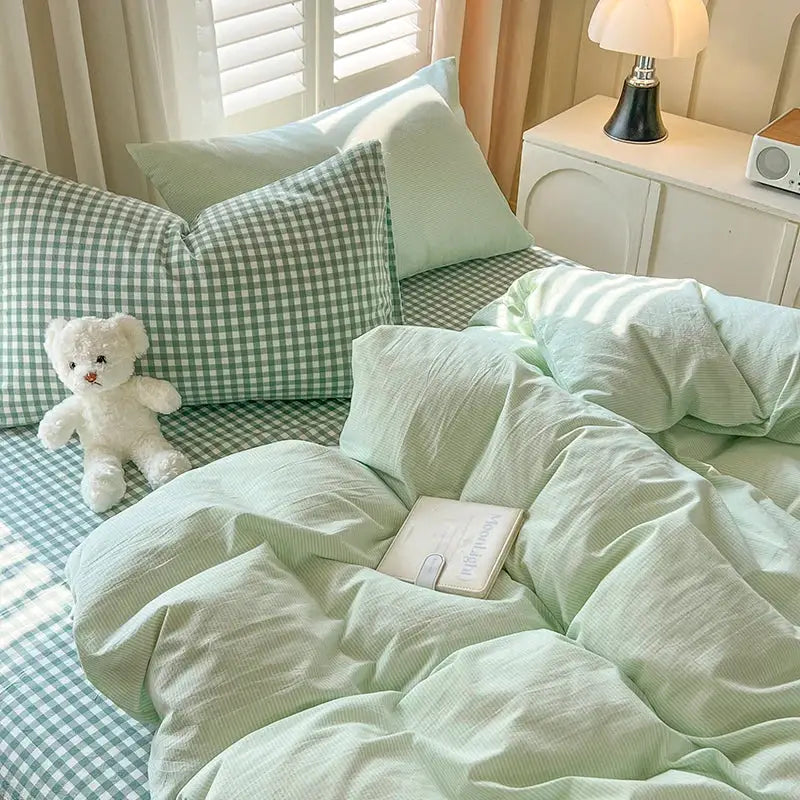 Blue Plaid Duvet Set