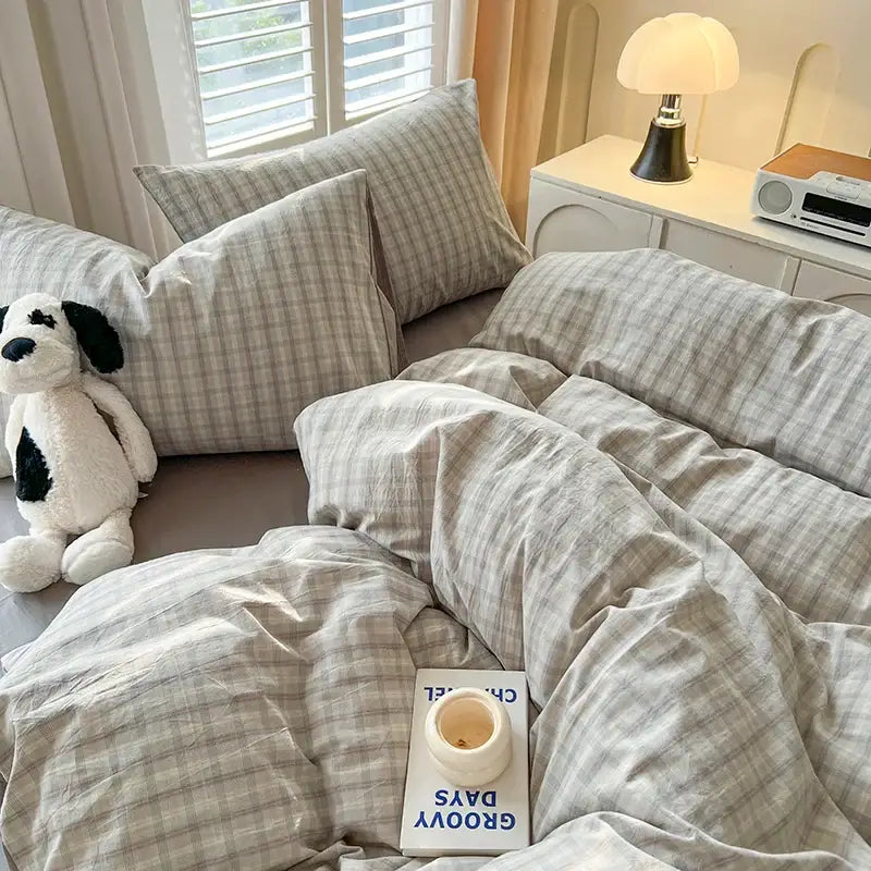 Blue Plaid Duvet Set