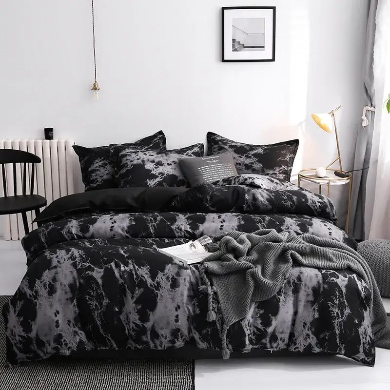Black Marble Duvet Set