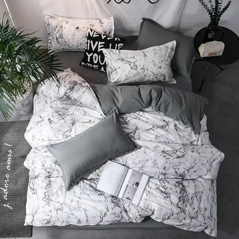 Black Marble Duvet Set